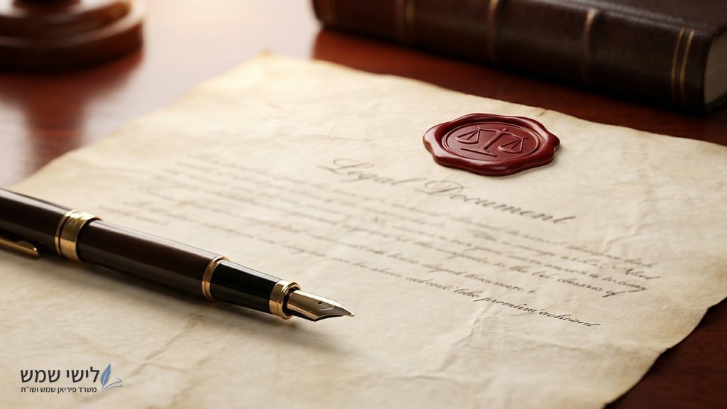מסמך רשמי עם חותמת שעווה ומשקפיים