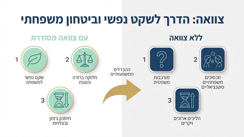 בני זוג מתכננים את עתידם הכלכלי בביטחון