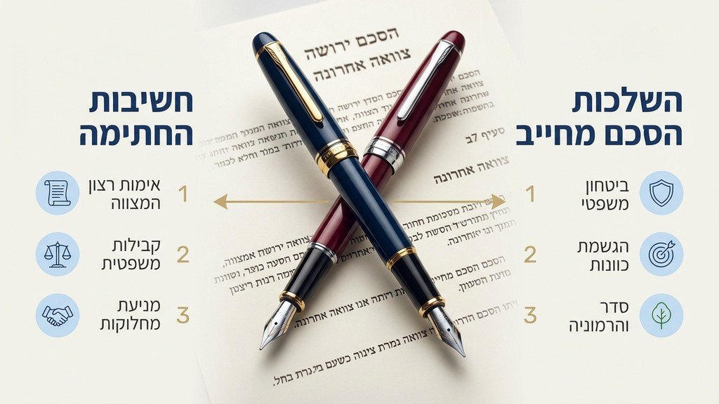 חתימה על מסמך משפטי משותף